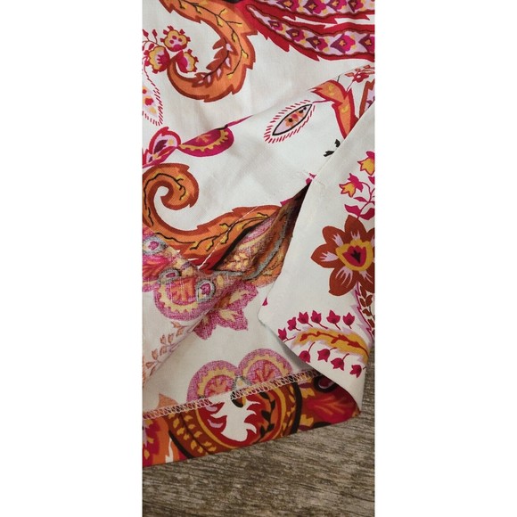 Liz Claiborne‎ Pants Women's 16P  Petite Silk Linen Blend Capri Cropped Paisley - Picture 4 of 10